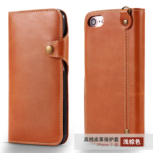 For Iphone 7 Pouch Bags Wallet Phone Case For Iphone7 Plus Genuine Leather Card Holder Screen Film Magnet Button Phone Cases Case Pluscase For Aliexpress