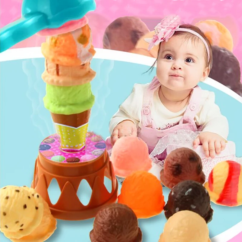 

1 Set Plastic Model Kits Balance Stacking Model Building Kits Educational Toys for Kids 3D Ice Cream Models Assembly DIY Toys