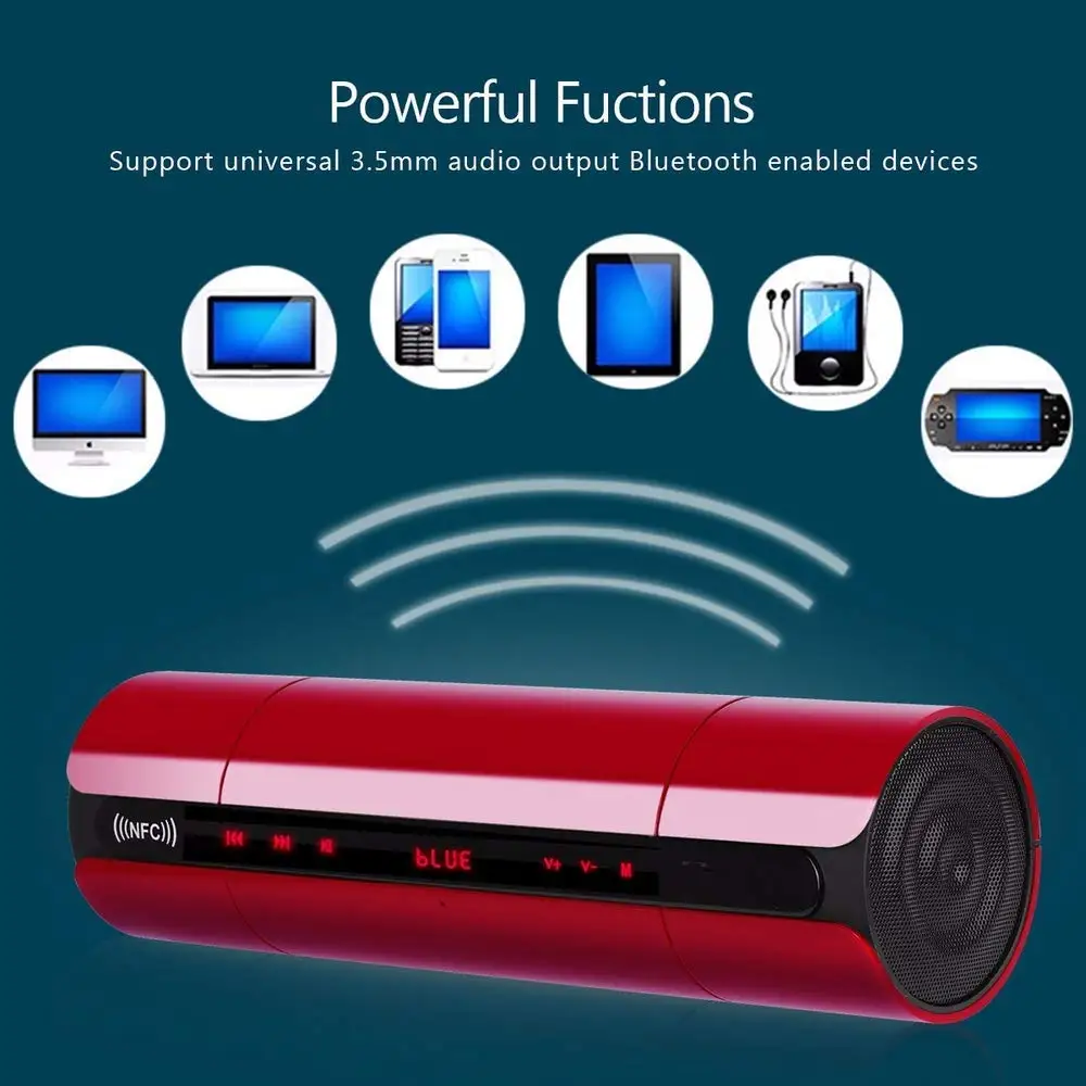 Wireless NFC Speakers Portable Bluetooth FM Radio HIFI LoudSpeakers 6W Stereo Music Surround Computer Speakers For Smart Device