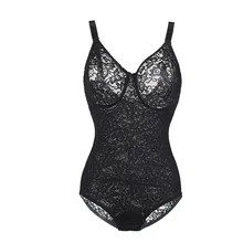 Sexy Lace Plunge V neck Bodysuit Collant Mulheres Spandex Corpo Shaper do Espartilho Shapewear Lingerie