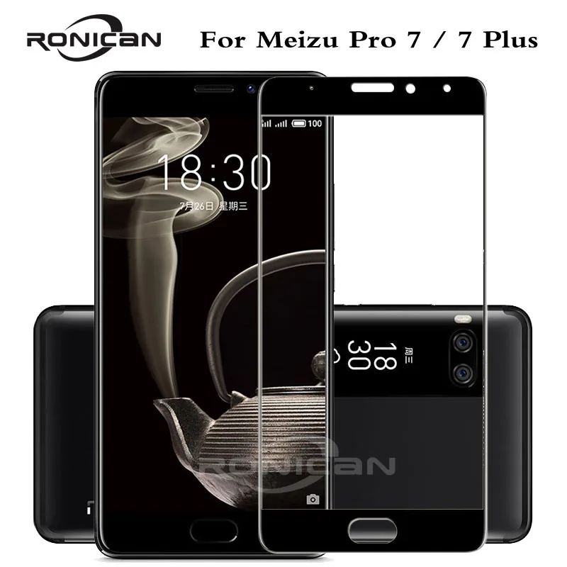 RONICAN 9 H كامل غطاء الزجاج المقسى ل Meizu برو 7 زائد شاشة حامي الفيلم ل Meizu برو 7 زائد الزجاج فيلم ل Meizu Pro7