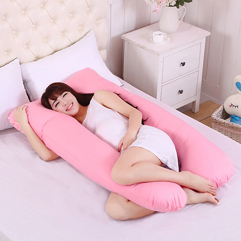 Gestation беременных женщин Материнство тело U форма печати спальный Мягкий Чехол на подушку материал прочный и портативный высокое качество - Цвет: Pink