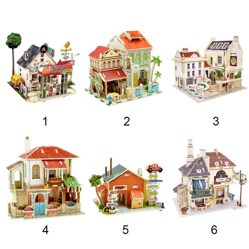  DIY Wooden House Furniture Handcraft Miniature Box Creative Gift Toy 3D Puzzle Wear-resistant Creative C0418#30                02