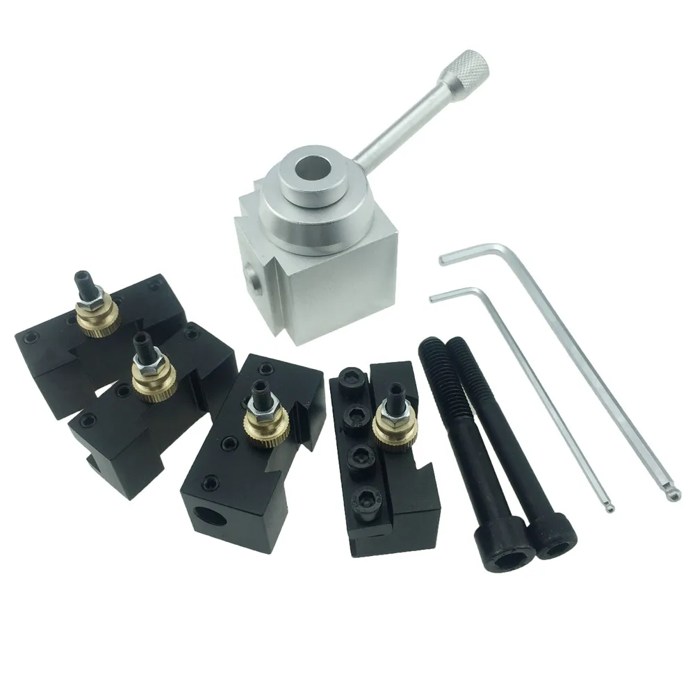 

Mini CNC Lathe Tool Holder Quick Change Tool Post Cutter Holder Screw Kit Set Boring Bar Turning Facing Holder Wrench