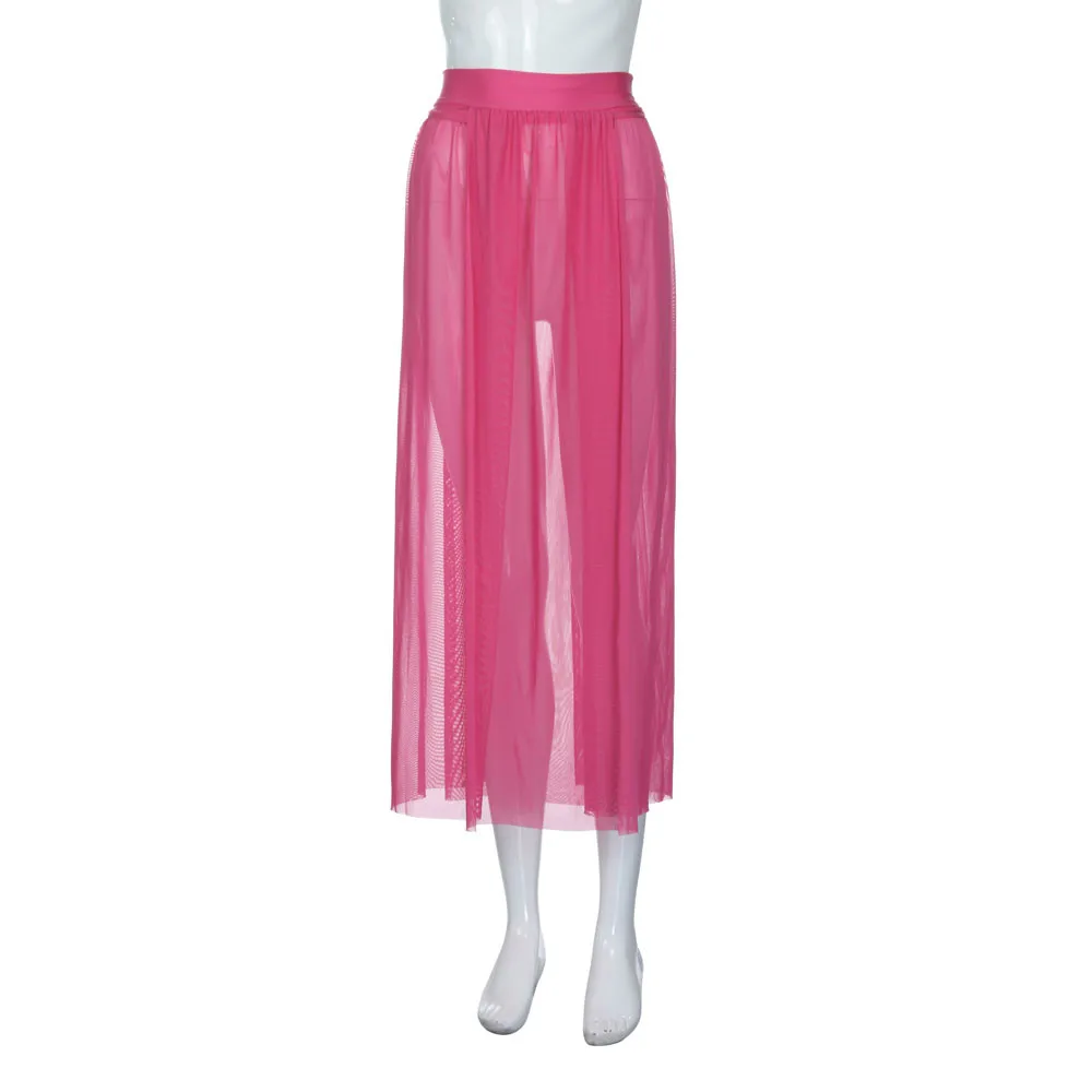 Женская длинная юбка, сексуальные юбки в стиле бохо, асимметричная юбка с разрезом, пляжная юбка, Одежда для пляжа, Falda corta