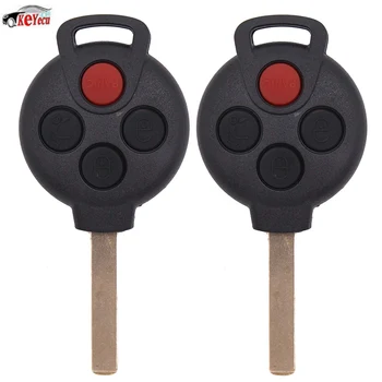 

KEYECU 2Pcs Replacement Uncut Remote Car Key Fob 433MHz 7941 Chip 3+1 Button for Benz Smart Fortwo 2005-2015 FCC ID: KR55WK45144