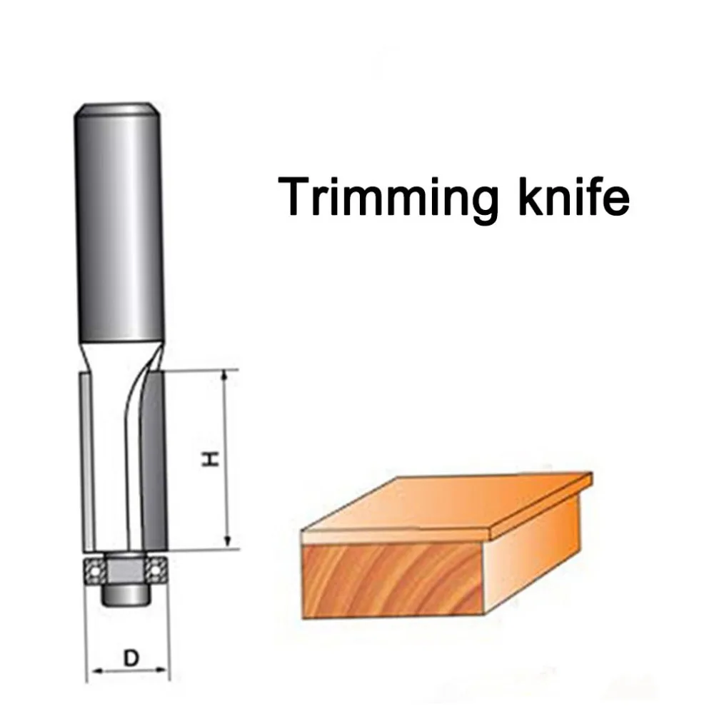 1/" конец двойной флейты Деревообработка хвостовик шаблон для промывания и подравнивания маршрутизатор Топ и нижний подшипник резак резец инструмент для резьбы по дереву