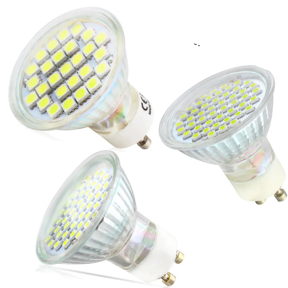 GU10 2 5 Вт 3 27 48 80 шт. 2835 5050 SMD Светодиодный точечный светильник s лампа 220 В 240 теплый