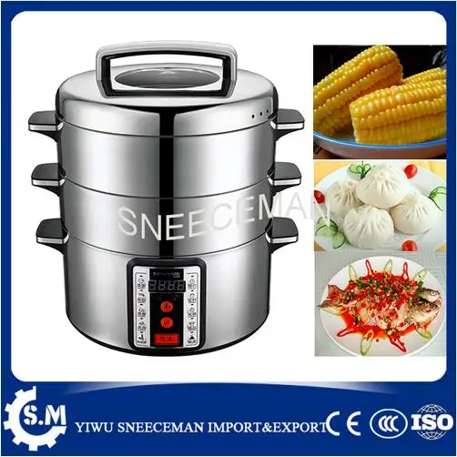 29L bun cooking steamer stainless steel Computer control two layer sweet corn steamer for sale