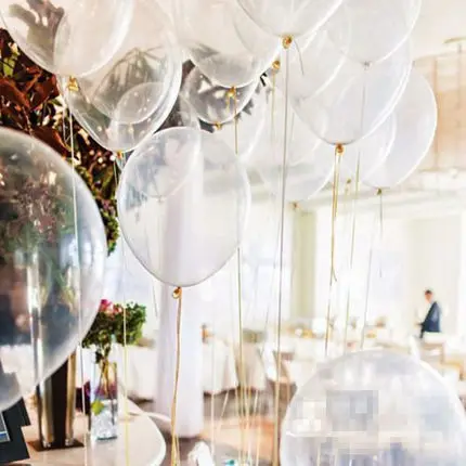 12pcs/lot 10 Inch Thick 2.3g Clear Latex Balloon Transparent Ballon Romantic Inflatable Wedding Decoration Birthday Party | Дом и сад