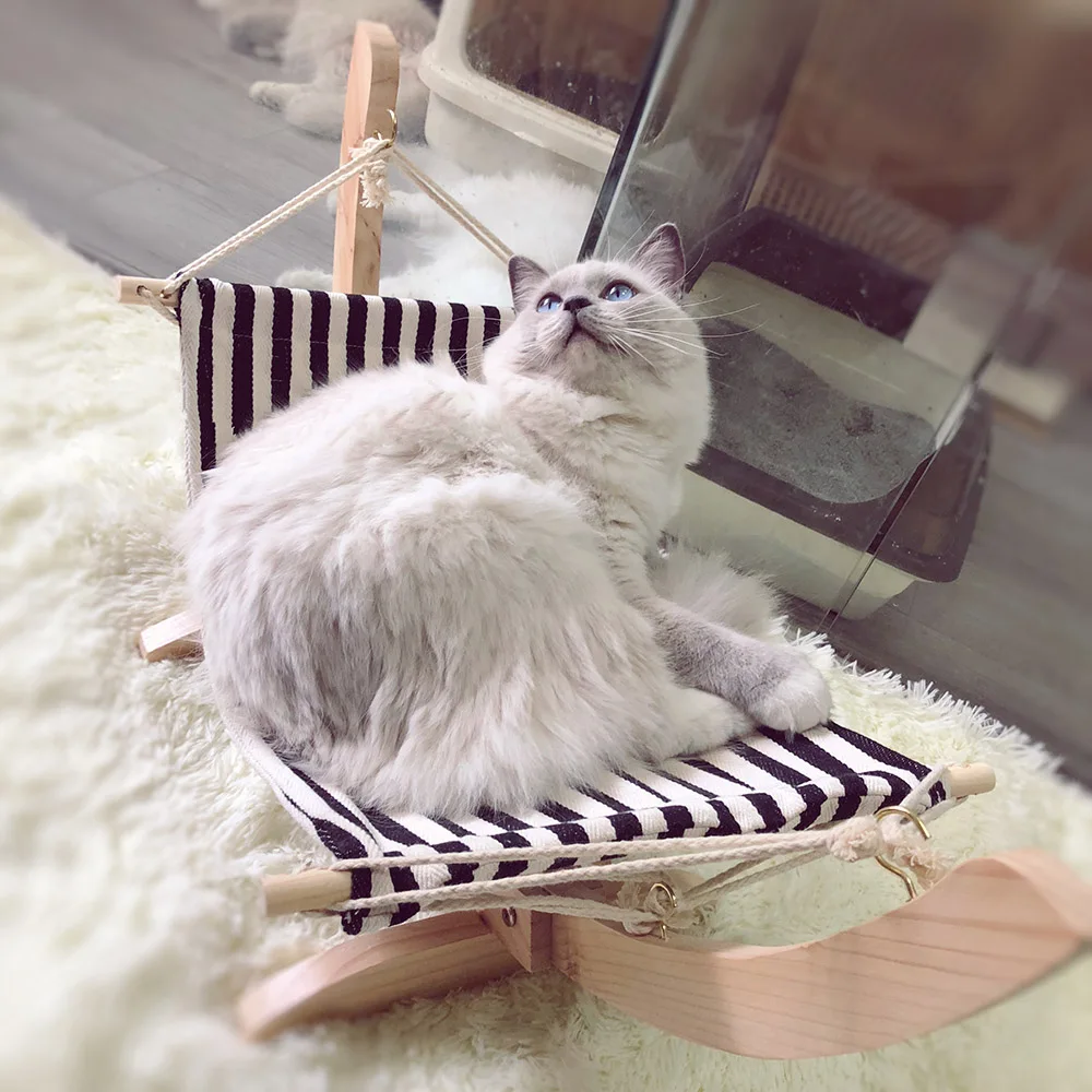 

Pet Bed Sofa Mat Pet Wood Breathable Lounger Cat Hammock Bed Removable Dog Basket Suspension Cradle Pet Supplies