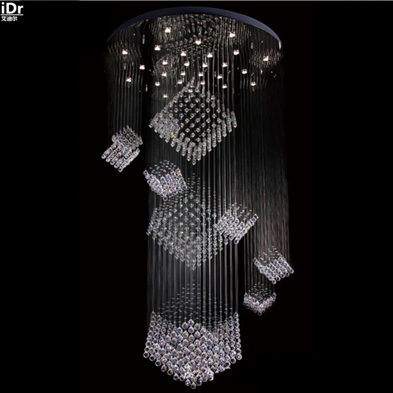 Cut Large Engineering High Quality Crystal Chandelier Large Engineering High Quality Crystal Chandelier Villa Property Grade Staircase Lamps Chandeliers