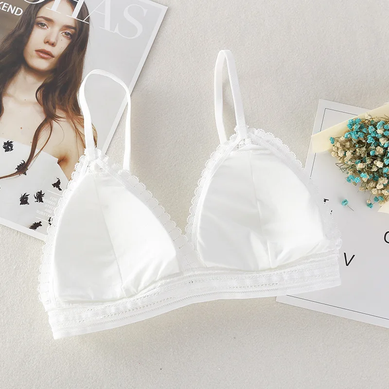 

1 Pcs Women Lady Bra Underwear Lace Solid Color Breathable Thin Deep V Neck LF88