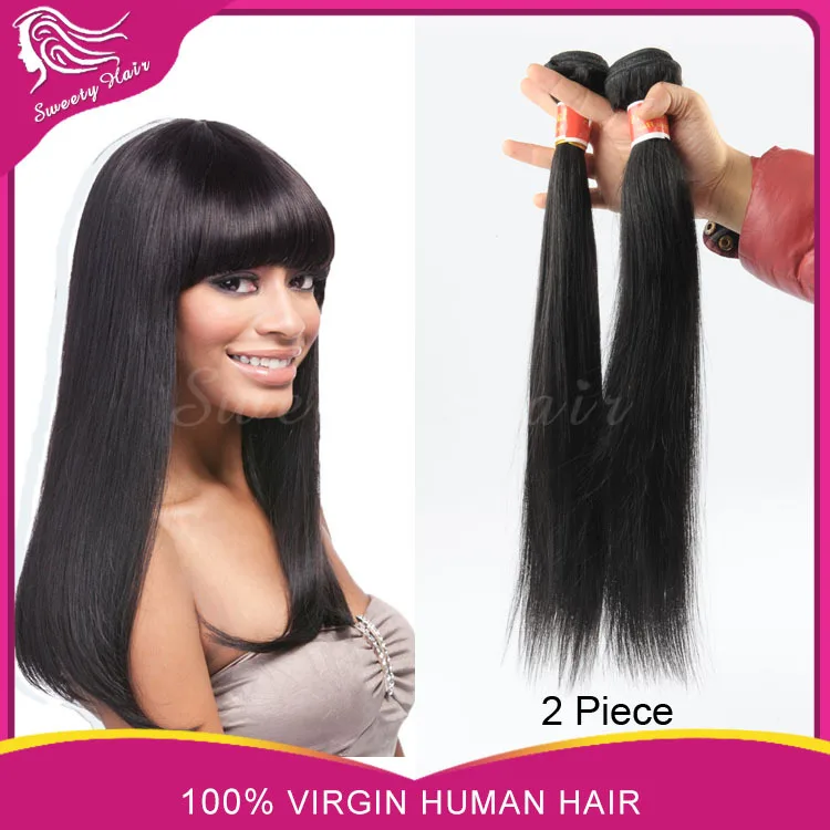 

7A grade cheap human hair unprocessed Brazilian virgin hair 2 bundles Brazilian straight hair weave bundles free shipping