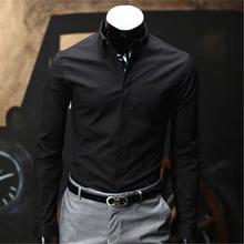 Новая мужская рубашка зауженные официальные деловые 8 цветов рубашки высокого качества брендовые мужские повседневные однотонное с длинным рукавом верхняя одежда