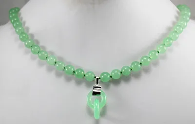 Natural light green jade necklace pendant | Украшения и аксессуары
