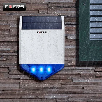 

FUERS Outdoor Solar Siren Waterproof Wireless Siren With Burglar Alarm Flash Light For G18 G19 WG11 G90B Plus Home Alarm System
