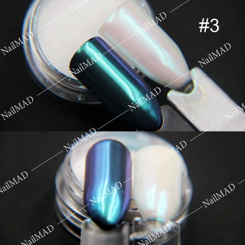 1 г NailMAD Хамелеон порошок для ногтей зеркальный хромированный пигмент Русалочка