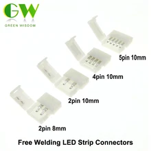 Светодиодные Ленты Разъемы 2pin 8 мм/4pin 10 мм/5pin 10 мм сварочный разъем 5 шт./лот