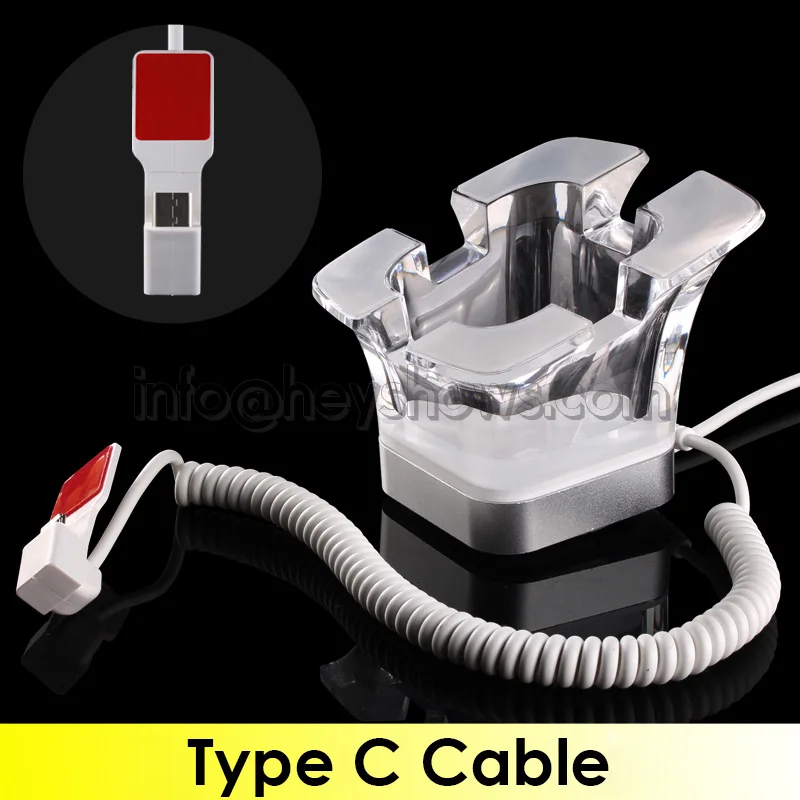 Розничная торговля планшет стойка безопасности акриловый планшет Противоугонный Держатель Дисплей Ipad сигнализация Система ИК Зарядка для планшета в магазине - Цвет: Type C cable