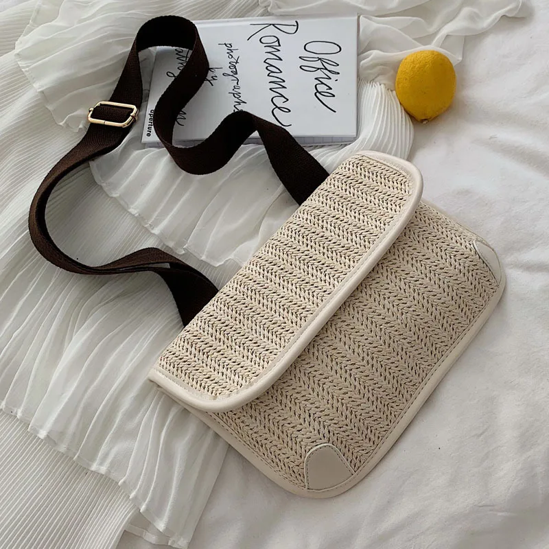 

Fashion Straw Bags Rattan Women Shoulder Bags Wicker Weave Crossbody Messenger Bag Designer Small Flap Summer Beach Purse Bali