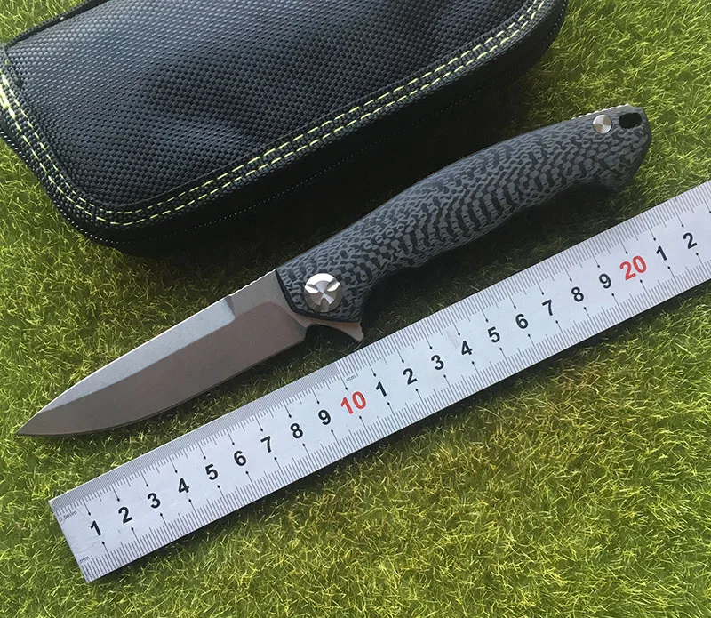 

LEMIFSHE ZT0454 Dmitry folding knife D2 blade TC4 Titanium CF handle outdoor camping hunting pocket fruit Knives EDC tools