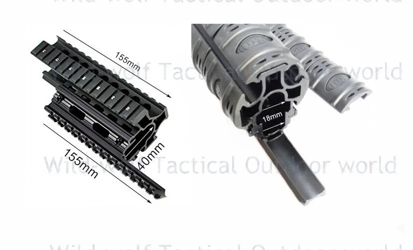 Тактический AK 47/74 RIS Quad Rail mount Tactical Quad Handguard Rail с 12 чехлами для охоты, стрельбы, военных игр, Paitall Airsoft