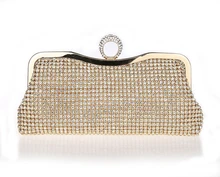 2016 Nuevo diseño de oro banquete bolso nupcial del Partido de tarde bolso chino mujeres rhinestone embrague mini Totes cosmética bolso sq515