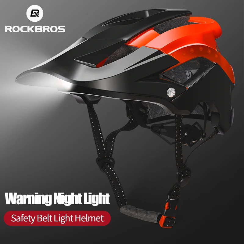ROCKBROS Cycling Ultralight Road Bike MTB Helmet with Light USB Recharge 49-59cm 