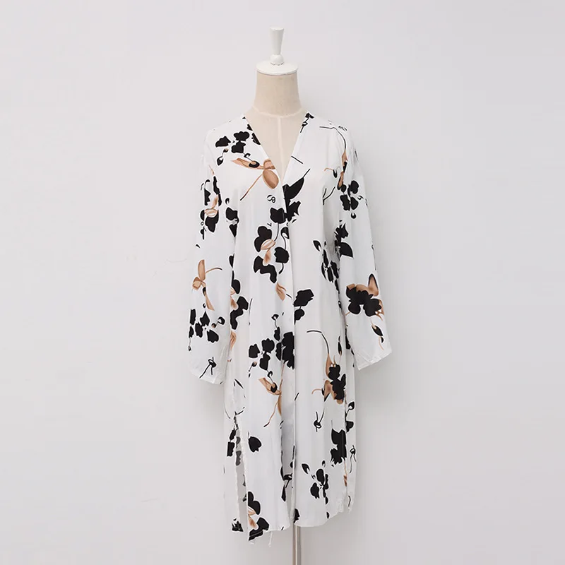 Beach-cover-up-bikini-Cardigan-saida-de-praia-summer-sexy-top-Loose-white-print-Leisure-long (2)