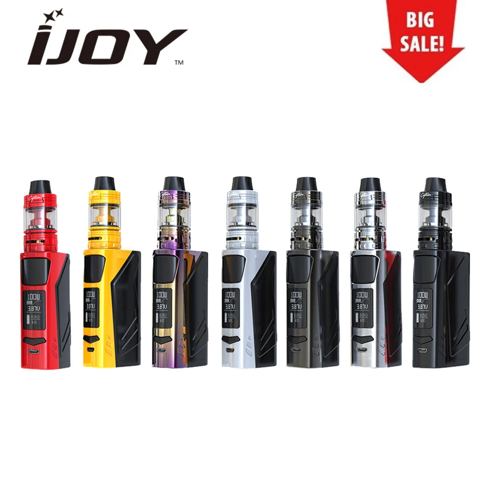 

Electronic Cigarette Original IJOY ELITE PS2170 100W TC Kit with 3750mAh Battery & 2ml Captain Mini Subohm Tank vape Kit iJOY