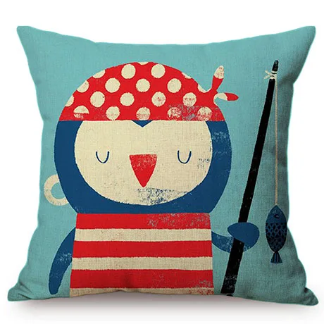 British Style Cartoon Soldier England London Telephone Booth Sofa Car Decorative Throw Pillow Case Linen Cotton Cushion Cover K109-6