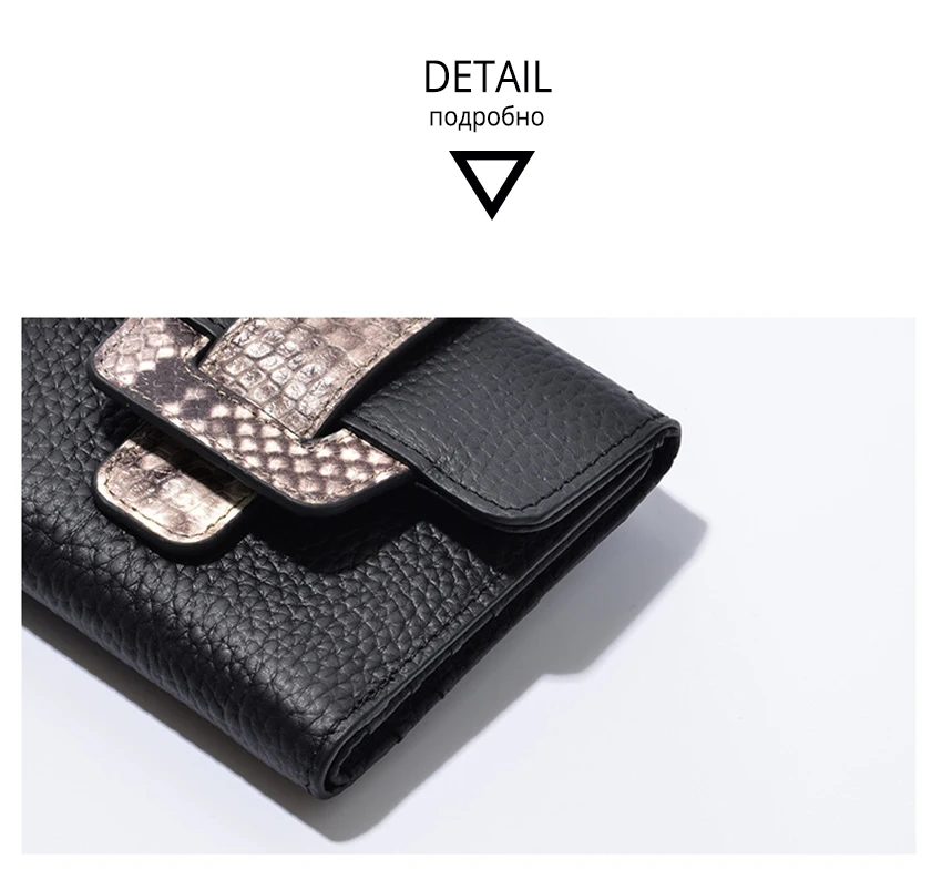 Women Wallets Short Wallet Ladies Genuine Leather Leopard Black Purse Wallet Female Women Zipper Purse Card Holder Cartera Mujer