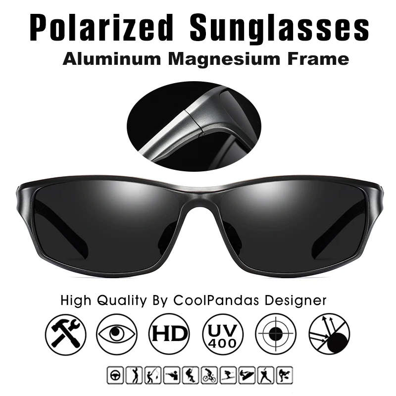 Aluminium Magnesium Frame Men's Polarized Military Sunglasses