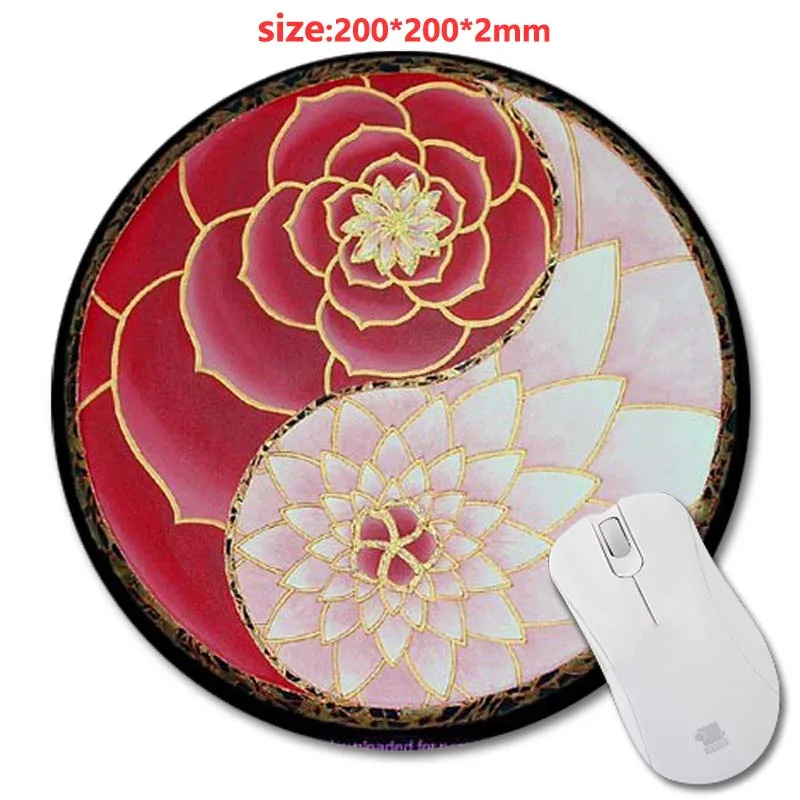 

DIY Flowers Round Rubber Gaming Mouse Mat Custom Your Styles High Quality Non-slip and Durable Computer and Laptop Mouse Pad