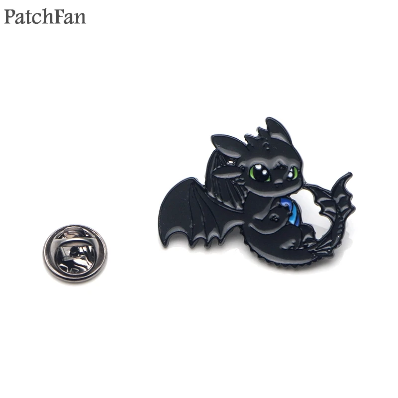 

Patchfan How to train your dragon night fury toothless Zinc tie Pins backpack clothes brooches for men women badges medal A1464