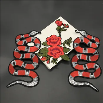 

20pcs Fashion Snake Patch Hot Melt Adhesive Applique Embroidery Patches Stripes Diy Clothing Accessory Patch Ecussons A Coudre