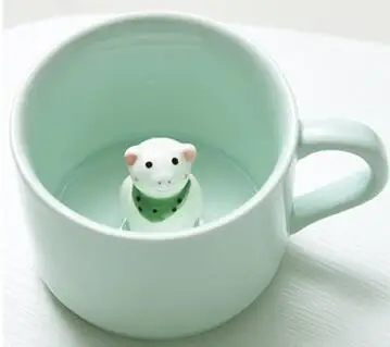 Креативная керамическая чашка кофейная кружка 3D молочная чашка с животным милым мультяшным изображением панды кролика Tee чашка термостойкая чашка из селадона Caneca 1102 - Цвет: 13