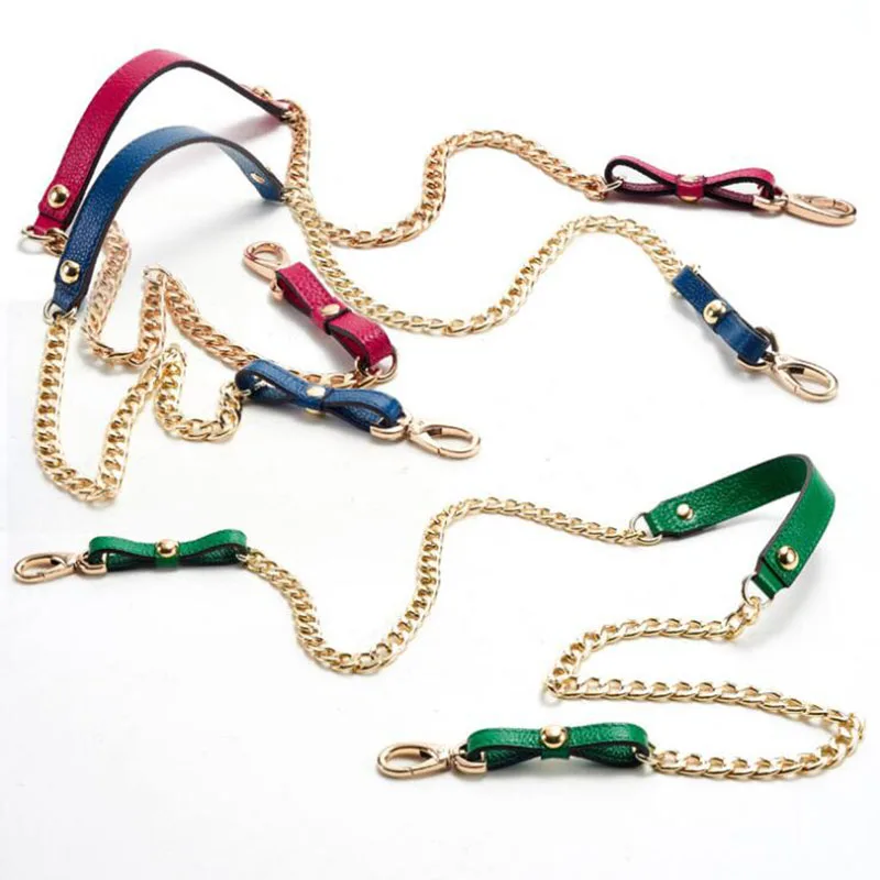 IMIDO Genuine Leather bag Strap Women replacement straps shoulder belt handbags accessories parts Gold Chain White Green STP024