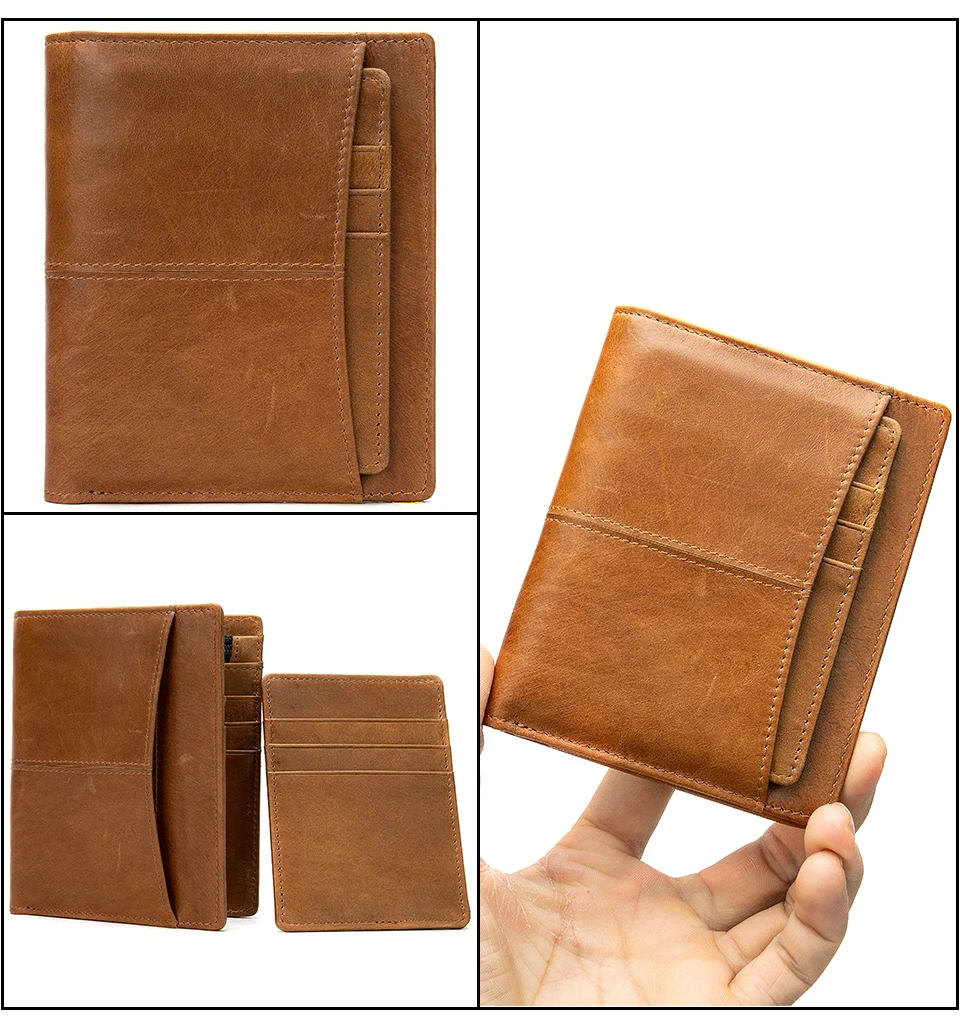 Small Women's Wallet Male Wallets for Credit Card Leather Genuine Purse for Men Card Holder Short Clutch Money Bags 18