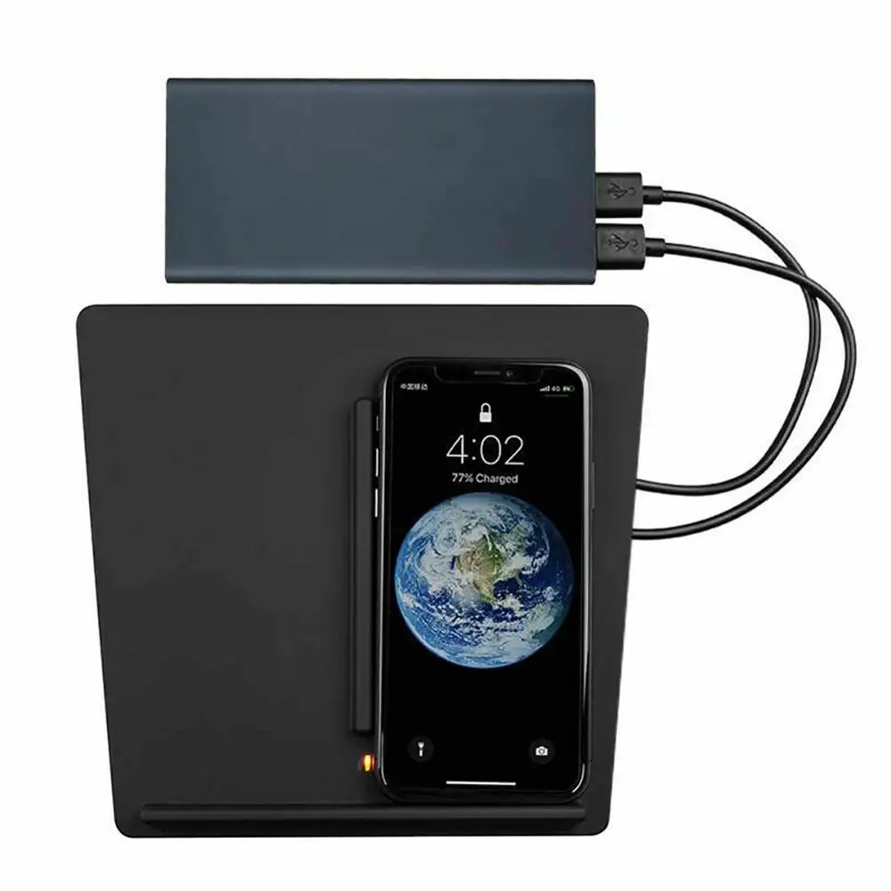

For Tesla Model 3 Center Console Wireless Charger Pad with Dual USB Ports Dual Phones Charging for iPhone X XS XR 8 for Samsung