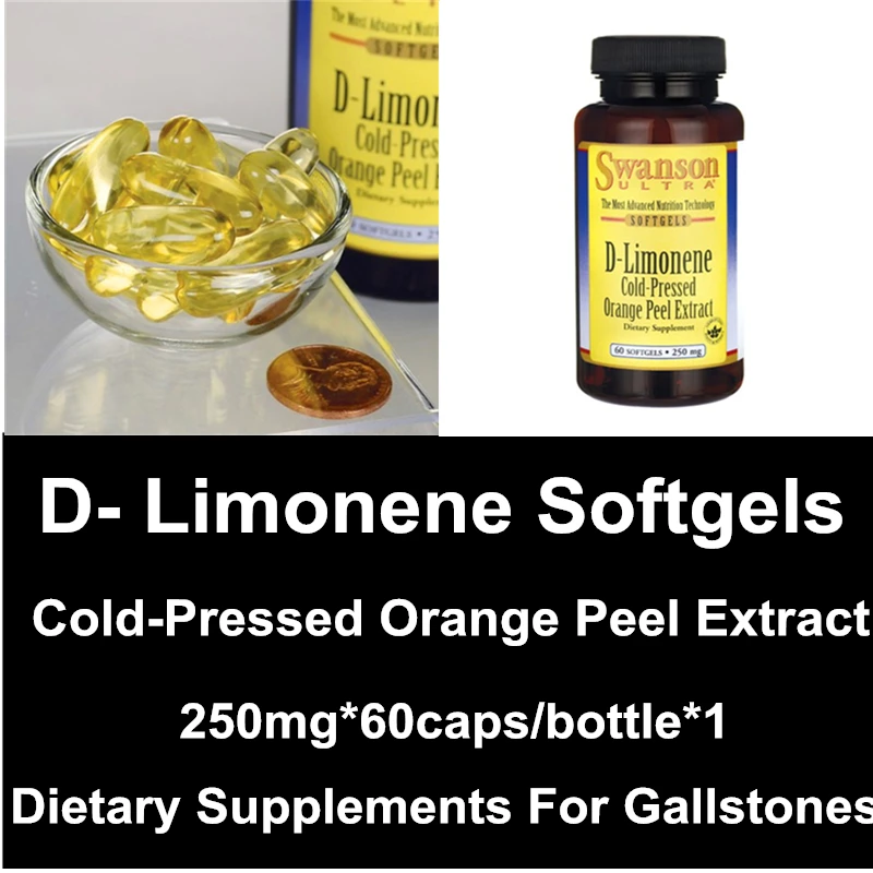 

D-Limonene Softgels Cold-Pressed Natural Orange Peel Extract Capsules Dietary Supplements Caps For Gallstones
