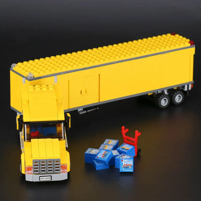 

City Yellow Truck Building Blocks LegoINGlys Transport Car Figures Model Bricks Educational Toys for Children Assembled Toys MOC