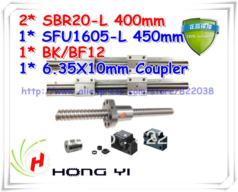 

Best length for Z axis ball screw RM1605 L450mm & 2PCS linear guide SBR20-L400mm +4pcs SBR20UU & BK/BF12 & coupler 6.35 * 10