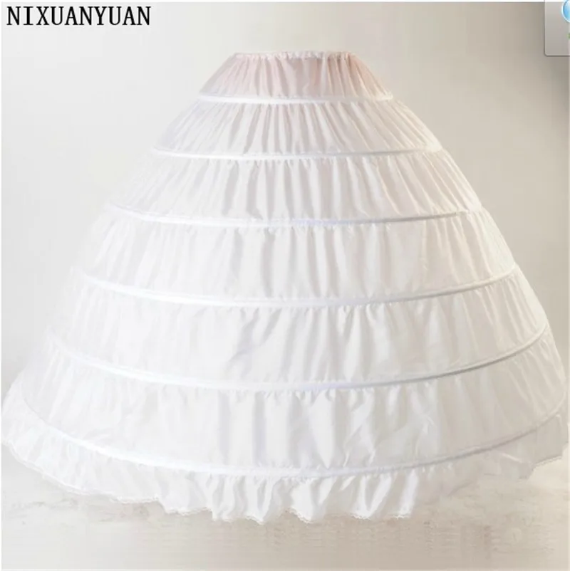

NIXUANYUAN White Hollow Petticoat Plus Size 2019 New 6 Hoops Wedding Petticoats Ruffles Crinoline for Girls Underskirt