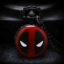 Маленький размер, новая мода, черный Дэдпул, marvel, Анимация Аниме, пуля, кварцевые карманные часы, кулон, ожерелье, мужские, женские, P956