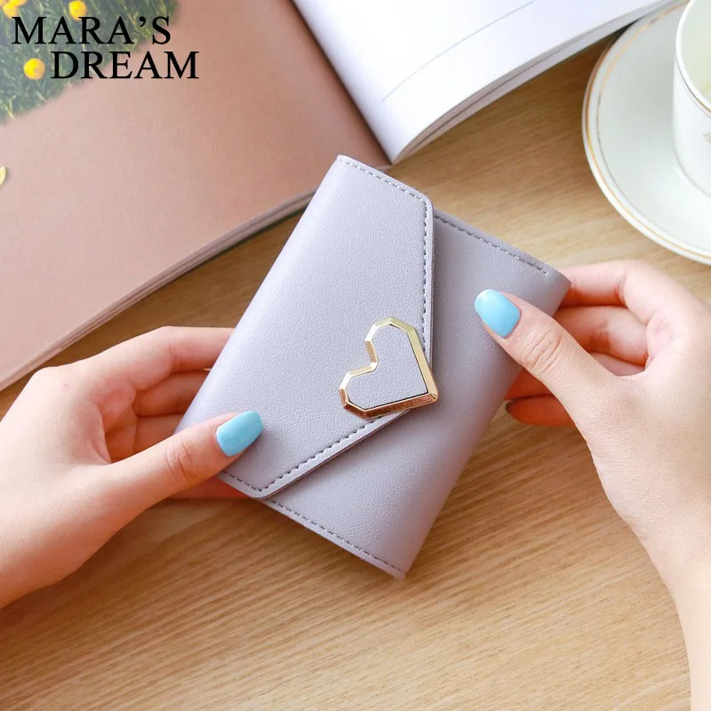 Женский короткий кошелек Mara's Dream милый мини с сердечком для дня рождения 2019|wallet