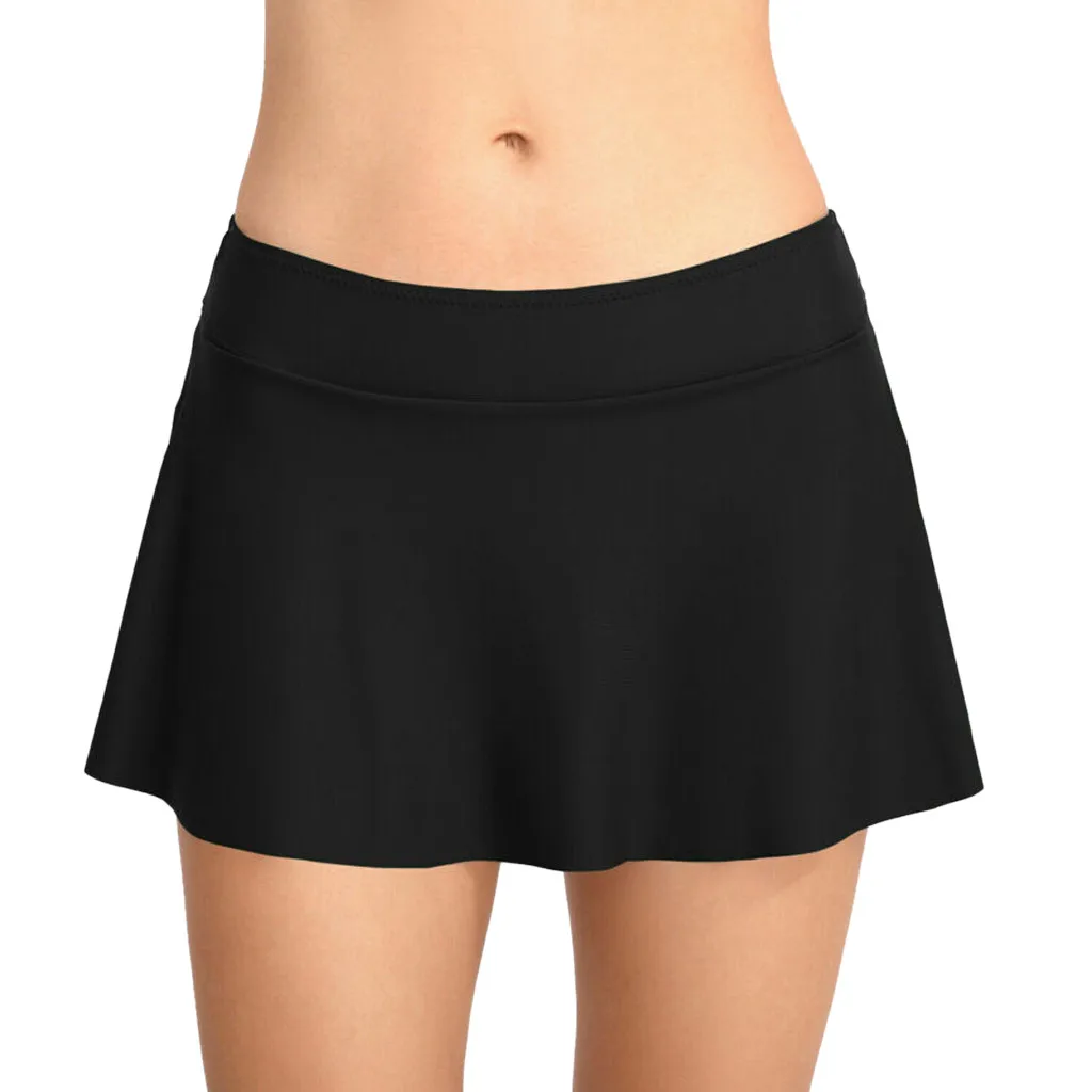 

2019 Women Bottom Two Piece Separate Swimming Shorts Solid Color Swimsuit Pants Woman Beach Sports Short Pants N30