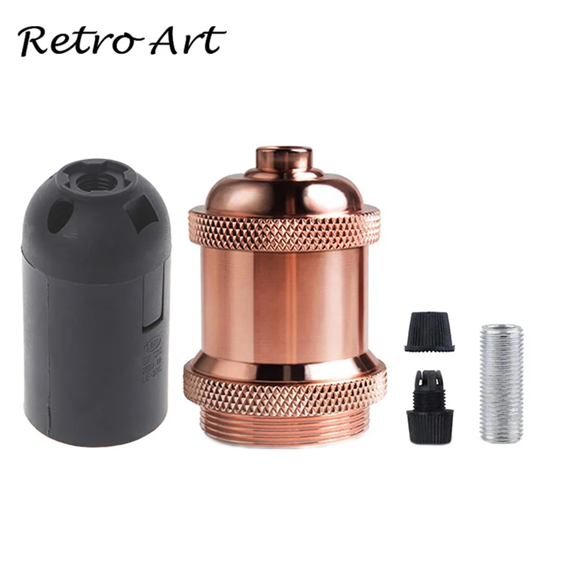 Rose Golden Vintage Lamp Socket Edison Screw lamp Holder E27 Bulb Bases - Цвет: Rose Golden