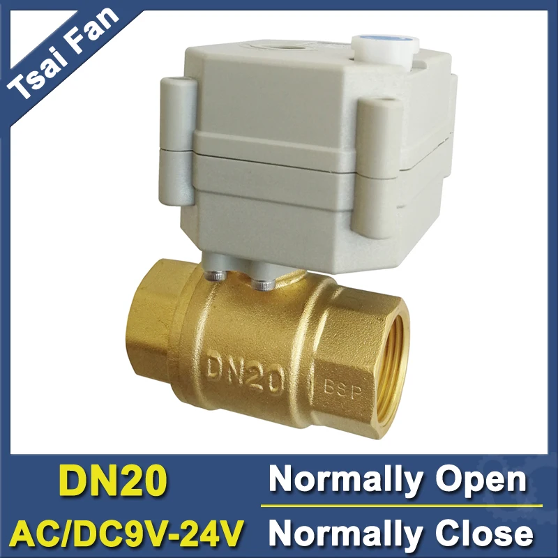 2 or 5 Wires Brass 3/4'' Normal Open/Close Motorized Ball Valve With